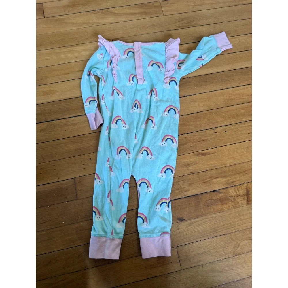 Paris Hilton x Monica + Andy Organic Cotton Baby Double Ruffle Romper‎ Rainbows